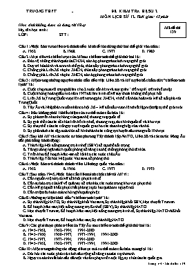 Đề kiểm tra hệ số 2 Lịch sử lớp 12 - Mã đề 139